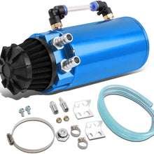 Universal Aluminum Engine Oil Catch Can Reservoir Tank w/Breather Filter Baffled (Red)