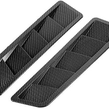 YJXUSHYQ Hood Intake Panel Intake Panel ABS Black Carbon Grain Universal Air Flow Vent Intake Hood Bonnet Cover Decorative Panel 2Pcs