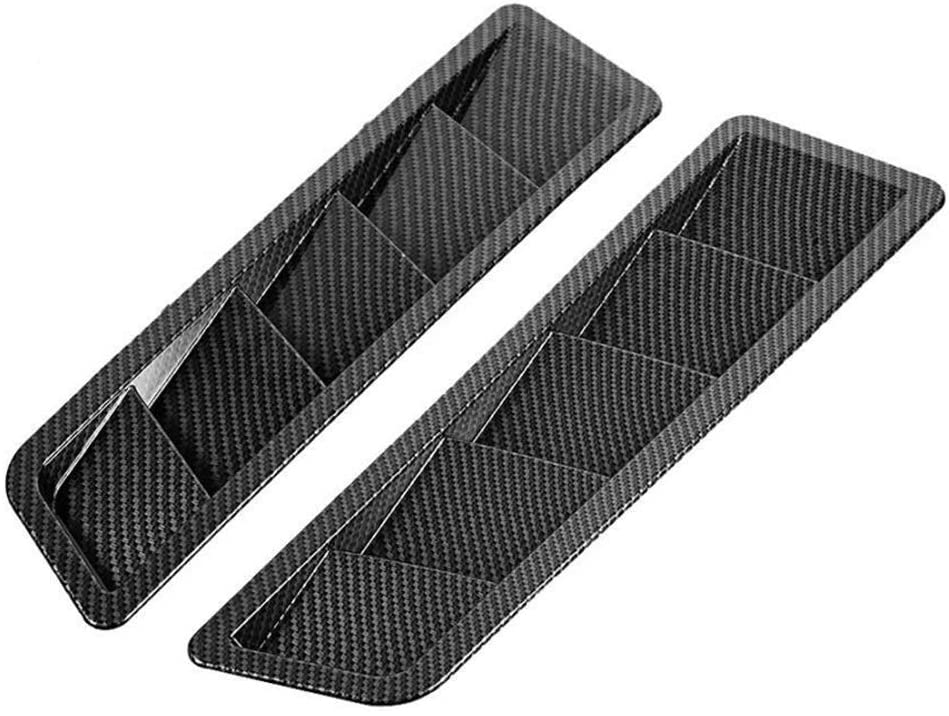 YJXUSHYQ Hood Intake Panel Intake Panel ABS Black Carbon Grain Universal Air Flow Vent Intake Hood Bonnet Cover Decorative Panel 2Pcs