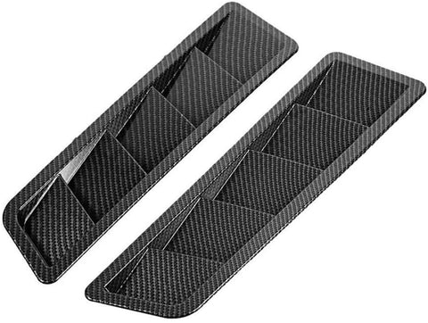 YJXUSHYQ Hood Intake Panel Intake Panel ABS Black Carbon Grain Universal Air Flow Vent Intake Hood Bonnet Cover Decorative Panel 2Pcs