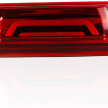 Replacement for 2007-2013 Chevy Silverado/GMC Sierra 1500 2500 3500 HD Rear Roof Center LED Third 3rd Brake Cargo Light Assembly High Mount Brake Tail Light (Chrome Housing Red Lens)