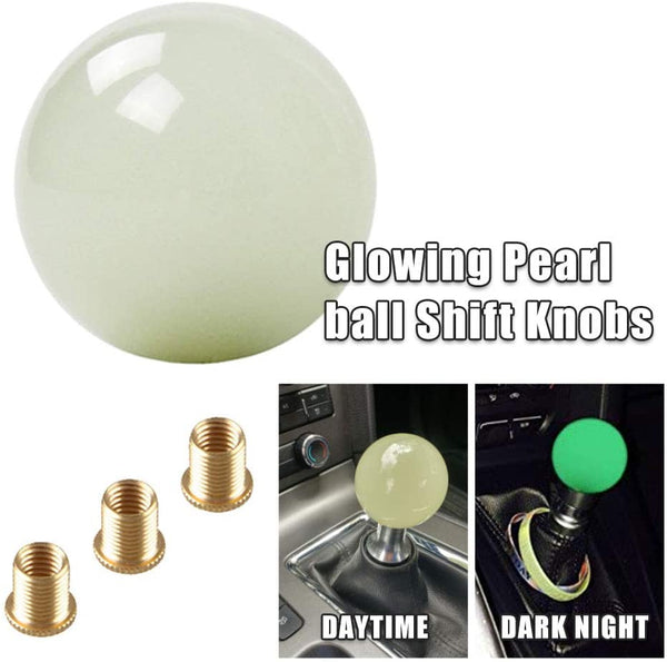 RYANSTAR Gear Shifter Glowing Pearl Ball Shift Knob 54mm for Manual/Automatic Short Green Glow in The Dark