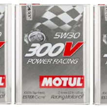 Motul 104241 Set of 5 300V Power Racing 5W-30 Motor Oil 2-Liter Bottles