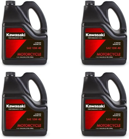 Kawasaki 4-Stroke Motorcycle Engine Oil 10W40 (Case of 4) 1 Gallon K61021-302