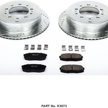 Power Stop K3073 Rear Brake Kit with Drilled/Slotted Brake Rotors and Z23 Evolution Ceramic Brake Pads