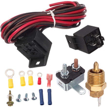 PartsSquare 185 To 200 Degree Electric Fan Thermostat Sensor Temperature switch 50 amp Relay Kit