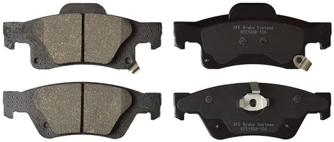 KFE KFE1498-104 Ultra Quiet Advanced Premium Ceramic Brake Pad Rear Set Compatible with: 2011-2016 Jeep Grand Cherokee Exclude SRT/8; 2011-2016 Dodge Durango