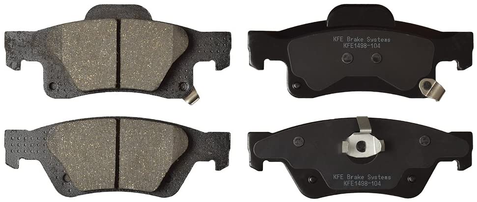 KFE KFE1498-104 Ultra Quiet Advanced Premium Ceramic Brake Pad Rear Set Compatible with: 2011-2016 Jeep Grand Cherokee Exclude SRT/8; 2011-2016 Dodge Durango