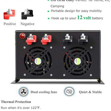 WZRELB 6000W 24V 120V Pure Sine Wave Power Inverter 4 AC Outlets Wired Remote Control,RV, Camping