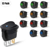 Nilight 90013L 12PCS Round Toggle LED Switch 12V Car Truck Rocker On-Off Control Blue Green Yellow Red,2 Years Warranty