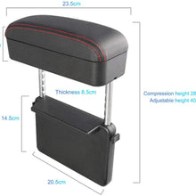 CDEFG Car Elbow Support Console Organizer Adjustable Comfortable Driver Armrest Pads Universal (Black)