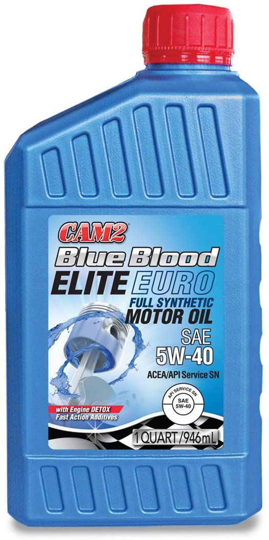 CAM2 80565-38206-6PK Blue Blood Elite Euro 5W-40 Full Synthetic Motor Oil - 1 Quart, (Pack of 6)