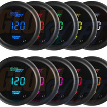 GlowShift 10 Color Digital 300 F Transmission Temperature Gauge Kit - Includes Electronic Sensor - Multi-Color LED Display - Tinted Lens - for Car & Truck - 2-1/16" (52mm)