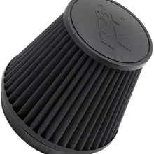 K&N Universal Clamp-On Air Filter: High Performance, Premium, Washable, Replacement Filter: Flange Diameter: 6 In, Filter Height: 6 In, Flange Length: 1 In, Shape: Round Tapered, RU-3102HBK