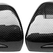Fandixin 1Pair Replacement Carbon Fiber Rearview Side Mirror Covers Mirror Caps Trim with LED Light for Mercedes Benz W205 W222 W213 W238 W253 C253