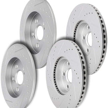 INEEDUP Brake Disc Rotors Front Rear fit for 2009-2010 for Pontiac Vibe,2009-2019 for Toyota Corolla,2009-2013 for Toyota Matrix