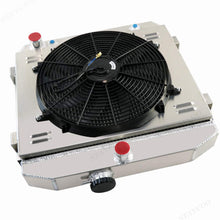 CoolingSky 3 Row All Aluminum Radiator +16" Fan W/Shroud Combo for 1955-1957 Chevy Bel Air丨Nomad丨Del Ray丨150 /210 Series, Multiple V8 Engines