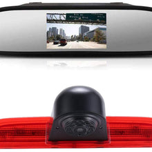 Waterproof Night Vision High Definition Color Rear View Brake Light Third Roof Top Mount Lamp Reverse Backup Camera for Toyota Hiace Commuter Van (Reversing Camera+4.3 '' Rearview Mirror)