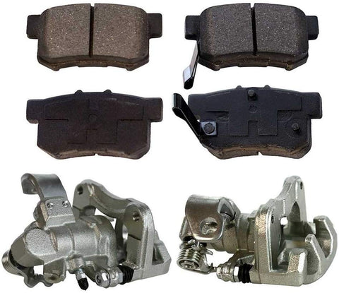 Prime Choice Auto Parts SCD537-BC29748PR Rear Brake Calipers and Ceramic Brake Pads