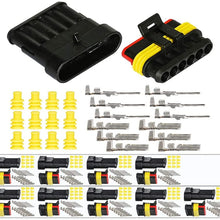 HIFROM 10 Kit 4 Pin Way Waterproof Electrical Connector 1.5mm Series Terminals Heat Shrink Quick Locking Wire Harness Sockets 20-16 AWG
