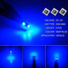 DODOFUN Deep Blue T5 37 74 LED Bulb with Twist Lock Socket PC74 PC37 Dashboard Instrument Panel Gauge Cluster Light Pack of 10