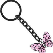 Baron-Jewelry Butterfly Key Chain Beautifully Embellished with Clear Swarovski Crystals - Blue/Green and Black