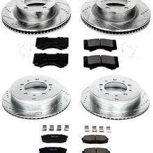 Power Stop K4117 Front & Rear Brake Kit with Drilled/Slotted Brake Rotors and Z23 Evolution Ceramic Brake Pads