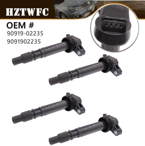 HZTWFC 4Pcs Ignition Coils Compatible for Toyota Nadia SXN10 Vista Ardeo SV50 Corona ST210 OEM# 90919-02235 9091902235