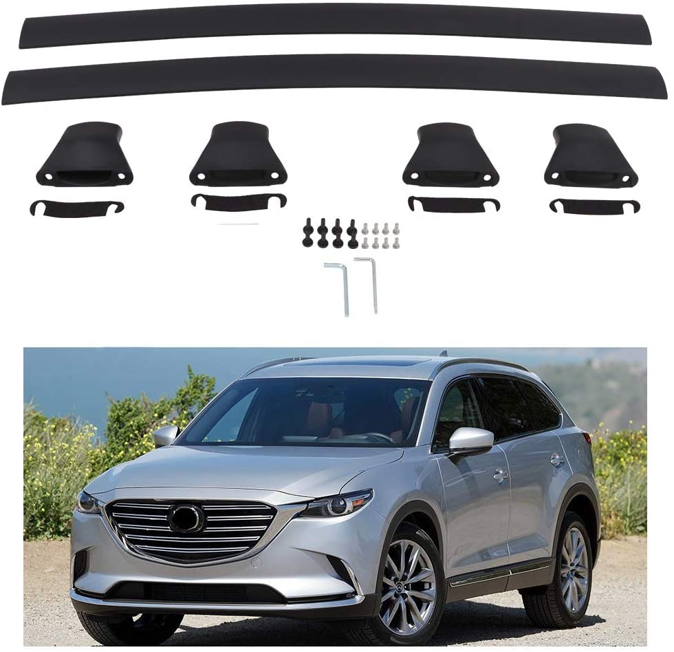 SAREMAS Black roof Cargo Rack for Mazda CX-9 CX9 2016-2021 Cross Bars Roof Rack Luggage Carrier (Suitable for Original roof Rail)