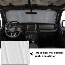 Windshield Sunshade Sun Shade Heat Shield Sun Visor Mat for 2018 2019 Jeep Wrangler Rubicon Sahara JL 2 Door & 4 Door …