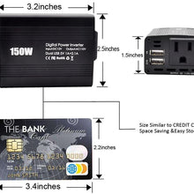 Car Power Inverter Car Charger 150W DC 12V to 110v AC Car Inverter with 3.1A Dual USB Charger (Black)