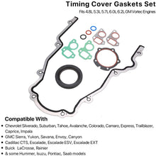 Timing Cover Gasket Set - Compatible with 4.8L 5.3L 5.7L 6.0L 6.2L Chevy Silverado, Suburban, Tahoe, GMC Sierra, Yukon, Savana, Cadillac Escalade - Replace 12633904 TCS45993