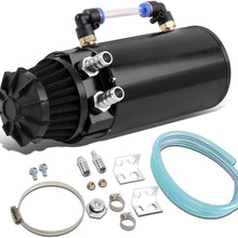 Universal Aluminum Engine Oil Catch Can Reservoir Tank w/Breather Filter Baffled (Red)