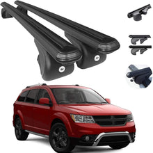 Roof Rack Cross Bars Lockable Luggage Carrier Fits Dodge Journey 2009-2021 | Aluminum Black Cargo Carrier Rooftop Luggage Bars 2 PCS.