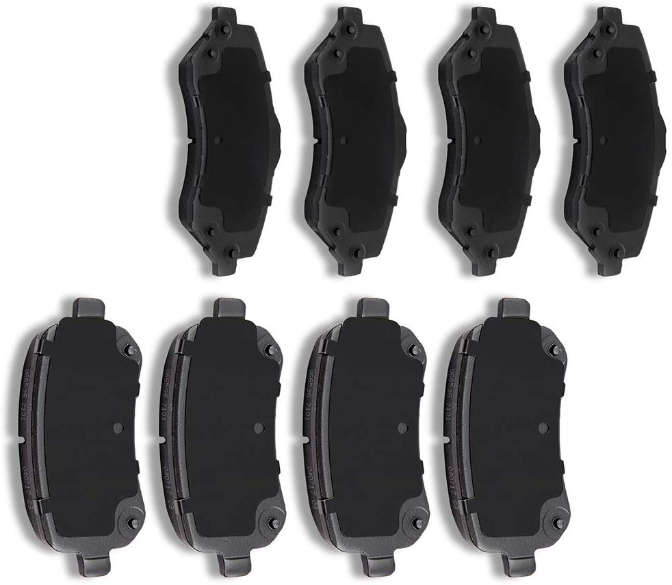 SCITOO Ceramic Pads Front Rear Brakes Pad fit for 2008-2012 2014-2016 Chrysler Town Country,2008-2011 Dodge Grand Caravan,2009-2013 Dodge Journey,2012-2015 Ram C/V,2009-2012 Volkswagen Routan