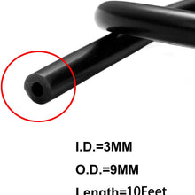 BLACKHORSE-RACING Universal Silicone Vacuum Hose Tube High Performance Pipe 10 Feet Length (1/8 inch / 3mm, Black)
