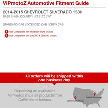 VIPMOTOZ Neon Tube Projector Headlight Assembly For 2014-2015 Chevy Silverado 1500 - Matte Black Housing, Driver and Passenger Side