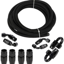 ANPART AN8 20Ft Braided Fuel Line Hose Nylon braided fuel gas pipe hose and AN8 10 pcs Swivel Hose End Fittings