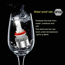 Mushan H11 LED Headlight Bulbs, Low Beam/Fog Light Bulbs IP68 Waterproof -80W 6000K 10400Lumens Extremely Bright H8 H9 Advanced COB Chips Conversion Kit(Pack of 2)