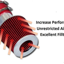 High Performance Parts Cold Air Intake Kit & Red Filter Combo Compatible for Honda 2012-2015 Civic L4 1.8L