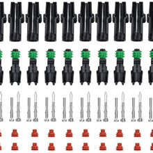MUYI 10 Kit 2 Pin Way Waterproof Electrical Connector 2.5mm Series Terminals Quick Locking Wire Harness Sockets