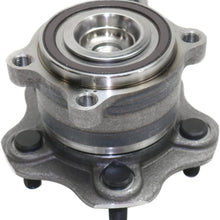 Rear Wheel Hub and Bearing Compatible with 2009-2014 Nissan Murano FWD With ABS Encoder and Studs, Set of 2, Driver and Passenger Side