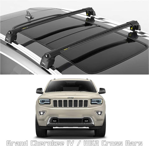 Roof Rack for Jeep Grand Cherokee WK2, Turtle V2 Black Color, Strong, Safe, Durable, Low Profile, fits 2011-2020