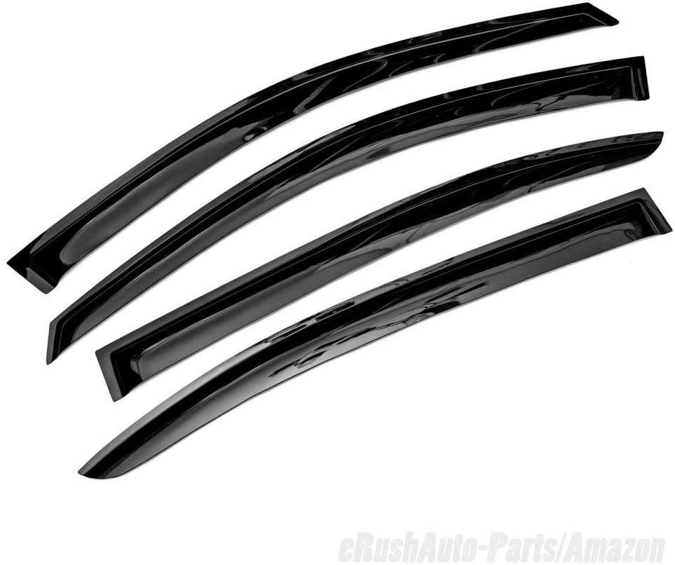 S SIZVER Smoked Out-Channel Window Vent Guard Rain Visors Compatible with 2017-2019 Honda CR-V