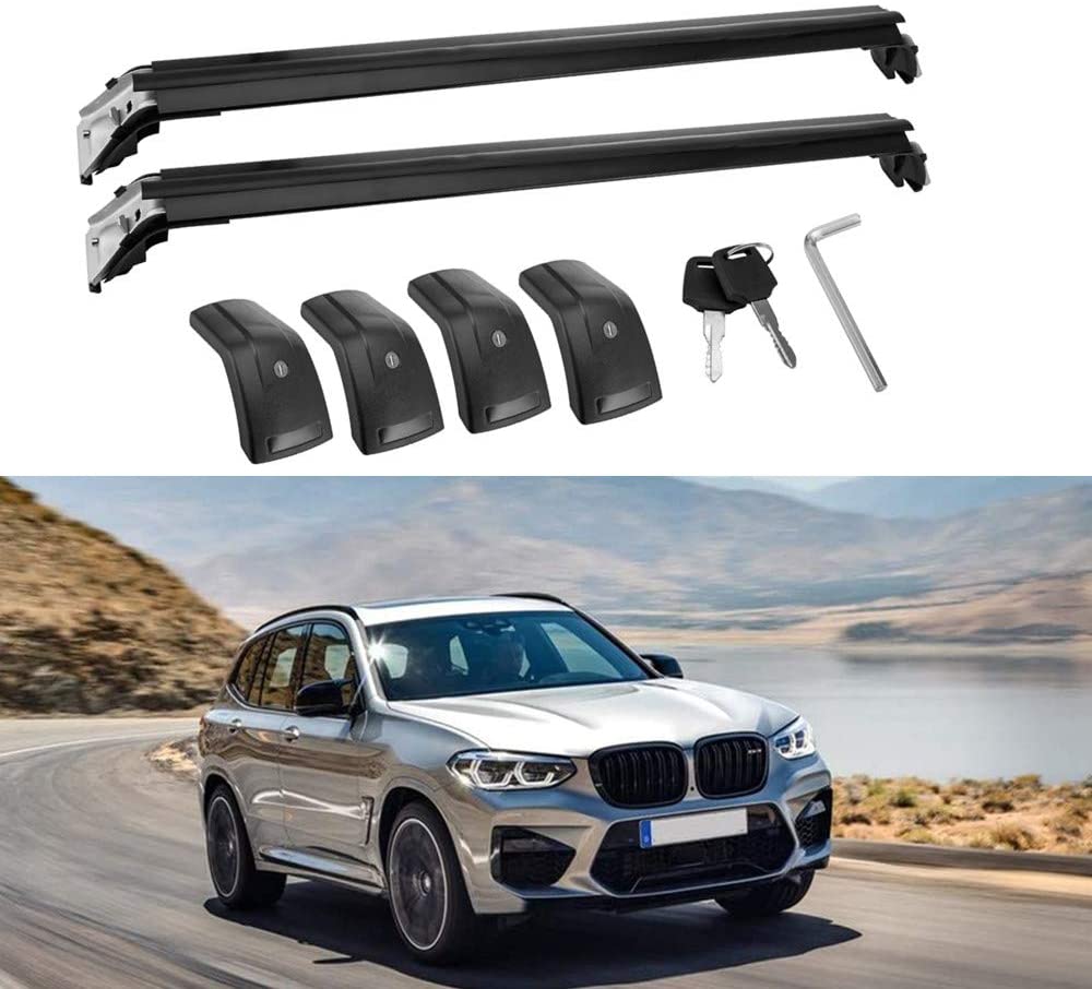 MotorFansClub Roof Rack Cross Bars Fit for Compatible with BMW X3 G01 2019 2020 Crossbars Baggage Cargo Luggage Aluminum