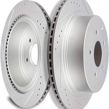 Premium Rear 2pcs Drilled & Slotted brake Rotor ANPART fit for Infiniti FX35/FX37/FX45/JX35/M35h/M37/M56/Q50/Q60/Q70/Q70L/QX60/QX70, Murano/Pathfinder/Quest