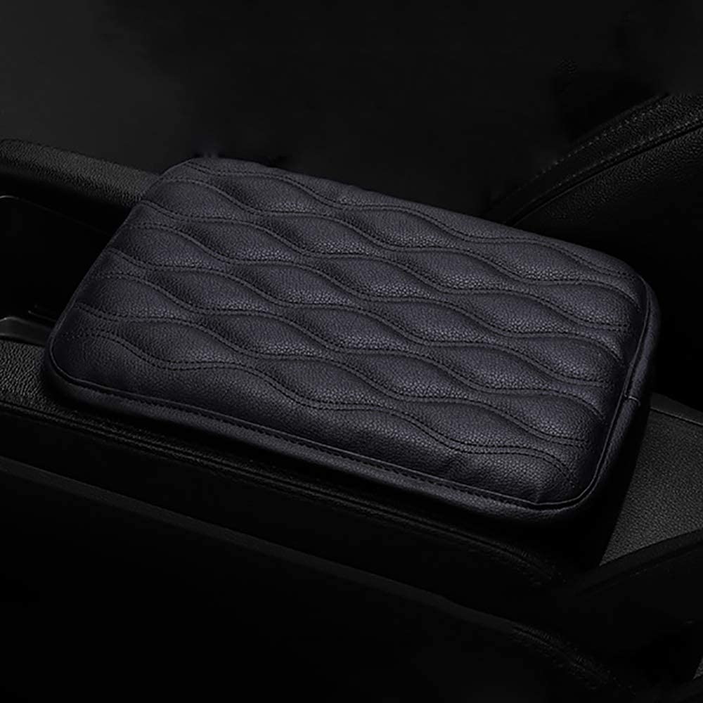 Leegi Car Armrest Cover,PU Leather Arm Raised Pad,Center Console Armrest Cushion Pad for Jeep,Toyota,Honda,Ford F150.Ram Car SUV Truck,Black