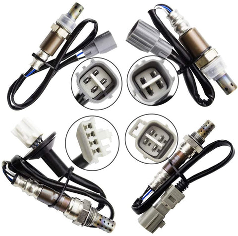 higherbro 4x Oxygen O2 Sensor For 2004 2005 2006 Toyota Sienna 3.3L Upper Lower Upstream + Downstream