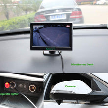 GreenYi-56 Integrated Car Wired Blind Spot Camera Monitor System, IR LED Side View Camera Kit + 5" HD 800x480 TFT LCD Color Display, Powered by Cigarette Lighter