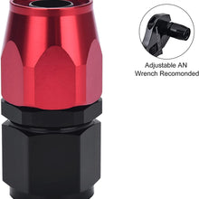EVIL ENERGY 6AN Straight Swivel Hose End Fitting for Braided Fuel Line Aluminum Black 2PCS